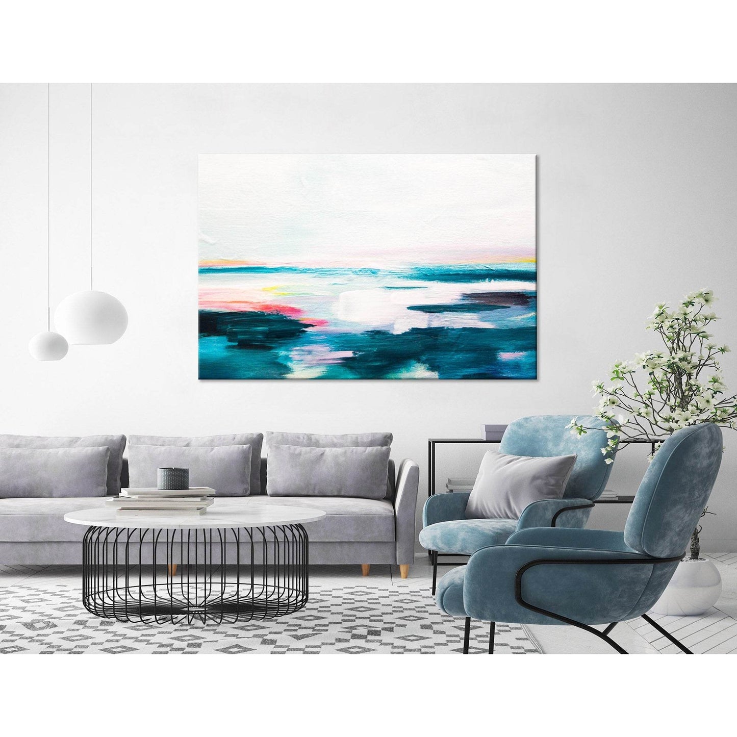 White And Blue Abstract №04270 Ready to Hang Canvas PrintCanvas art arrives ready to hang, with hanging accessories included and no additional framing required. Every canvas print is hand-crafted, made on-demand at our workshop and expertly stretched arou