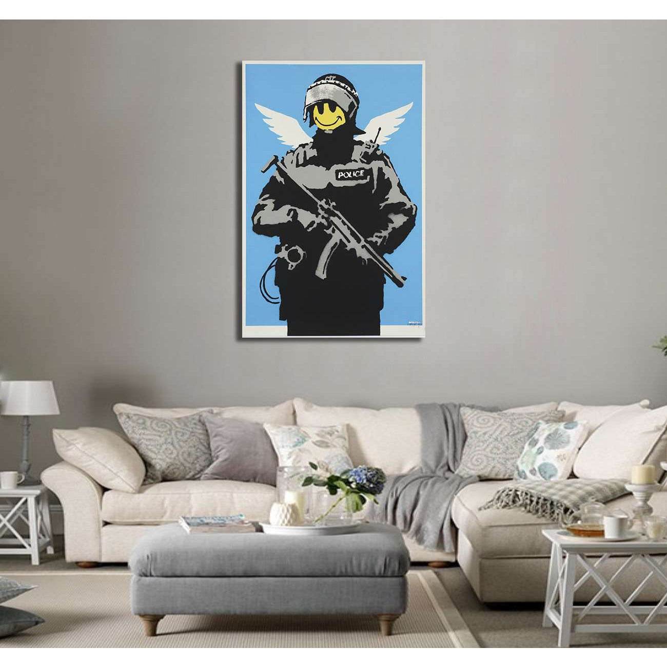 Banksy smile - Canvas printCanvas art arrives ready to hang, with hanging accessories included and no additional framing required. Every canvas print is hand-crafted, made on-demand at our workshop and expertly stretched around 100% North American Pine wo