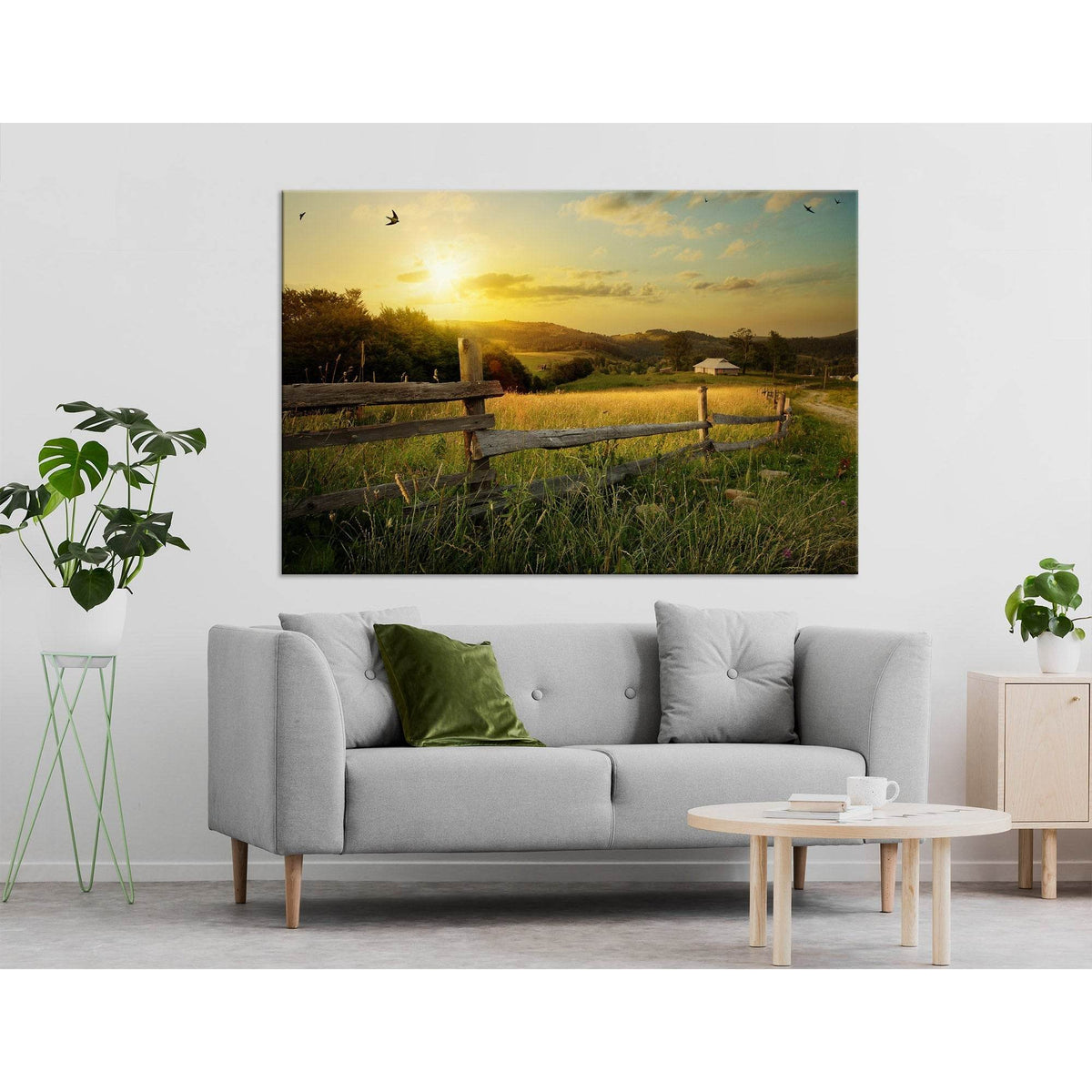 Beautiful Farm Sunset In Carpathians, Ukraine №04232 Ready to Hang Canvas PrintCanvas art arrives ready to hang, with hanging accessories included and no additional framing required. Every canvas print is hand-crafted, made on-demand at our workshop and e