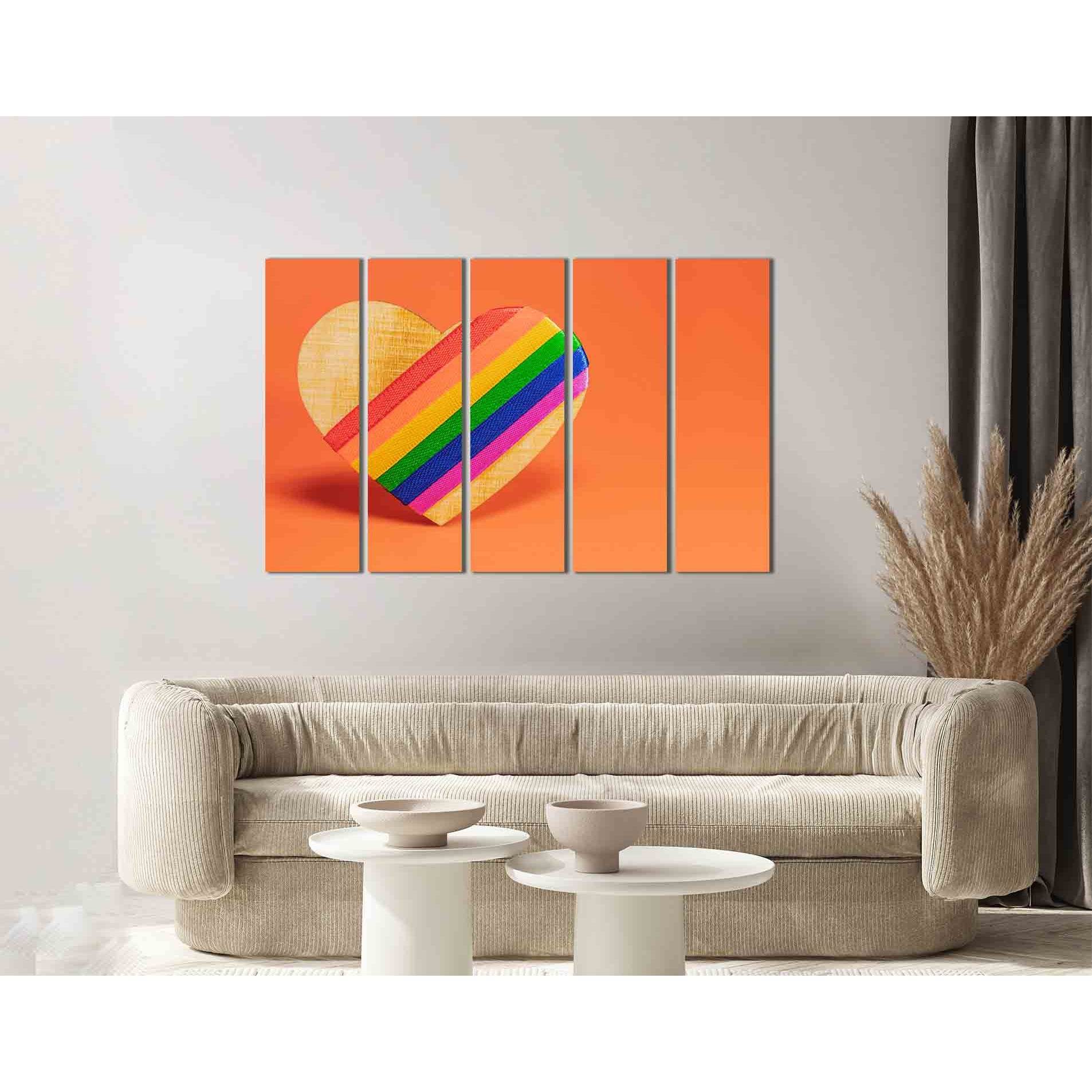 Wooden heart with LGBT rainbow №2152 Ready to Hang Canvas PrintCanvas art arrives ready to hang, with hanging accessories included and no additional framing required. Every canvas print is hand-crafted, made on-demand at our workshop and expertly stretche