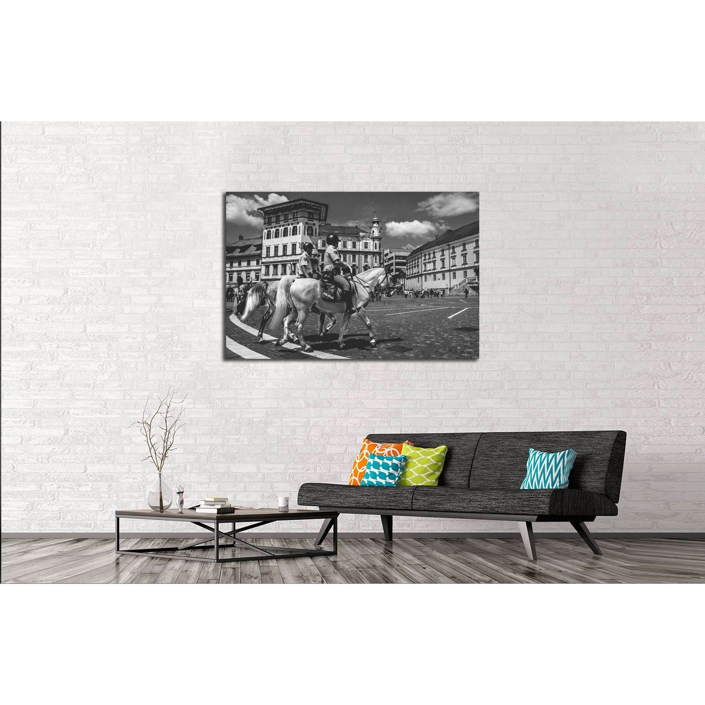 Police horse canvas print №5014Canvas art arrives ready to hang, with hanging accessories included and no additional framing required. Every canvas print is hand-crafted, made on-demand at our workshop and expertly stretched around 100% North American Pin