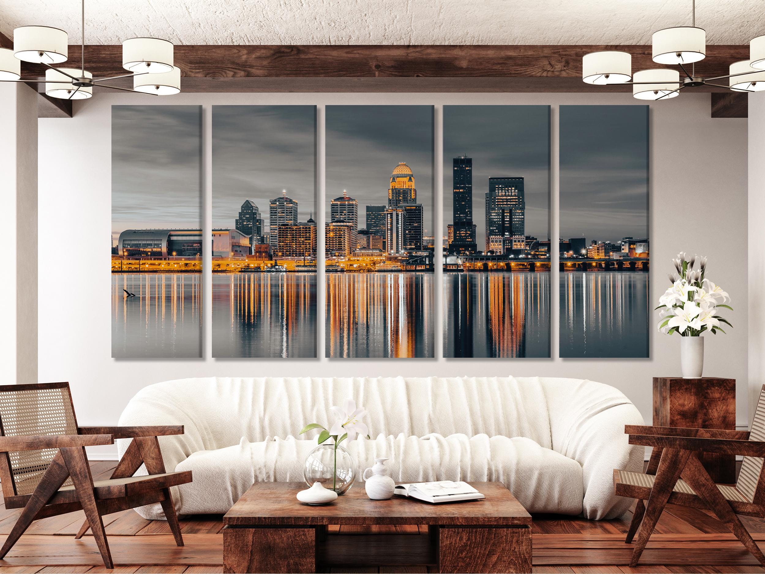 Louisville Skyline Canvas Print – Louisville Cityscape Wall Art, Louisville Wall Art, Louisville KY Artwork for Living Room or Office Decor