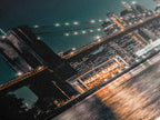 Brooklyn Bridge Canvas Print, New York City Skyline Wall Art, Large Nightscape Artwork, Iconic NYC Landmark, Modern City Art Office Decor