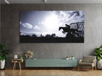 Large Silhouette Horse Canvas Print, Equestrian Jumping Wall Art, XXL Racehorse in Motion Artwork, Dynamic Equestrian Canvas for Home Decor