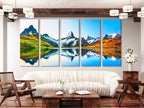 Bachalpsee Lake Sunrise Canvas, Swiss Alps Mountain Landscape Wall Art, Eiger Jungfrau Faulhorn Peaks, Switzerland Nature Photography Print