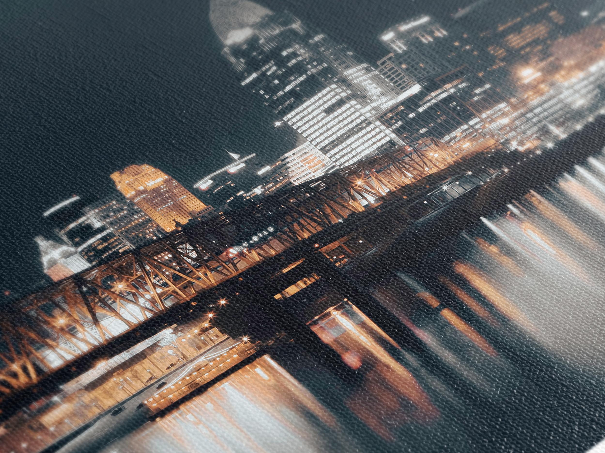 신시내티 스카이라인 월 아트 - 대형 신시내티 캔버스 프린트, 대형 오하이오 강 다리 아트워크, 현대 미술 - 컨템포러리 홈 데코