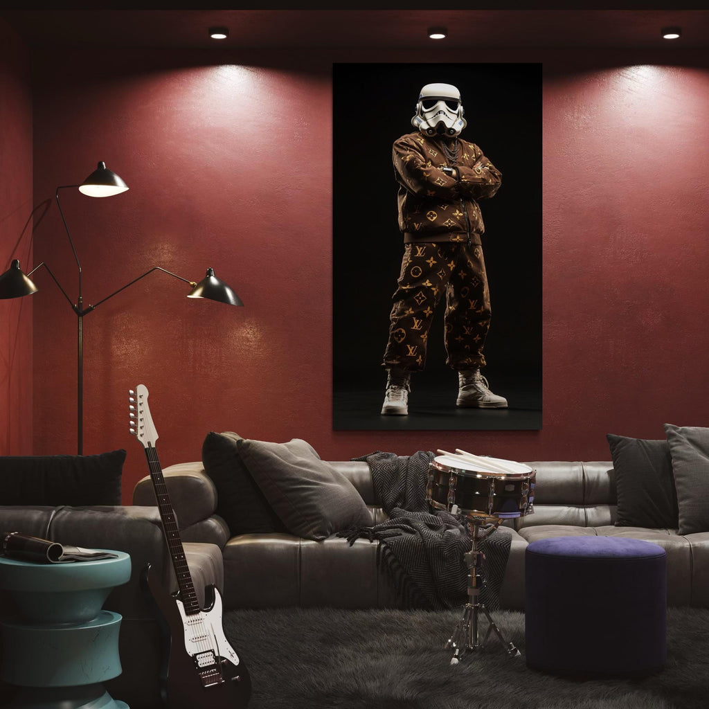 Stormtrooper Canvas Art - Sci-Fi Hip Hop Canvas Print, Luxury Streetwear Wall Art, Man Cave Decor, Modern Pop Culture Artwork, Gift for Him