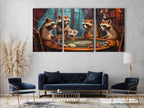 Raccoons Playing Poker Wall Art - Man Cave Wall Decor, Poker Room Wall Art, Game Room Wall Art, Gift for Him, Poker Lover Gift Idea for Home