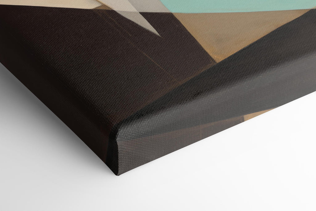 Geometric Canvas Wall Art, Abstract Triptych Painting, Minimalist Home Decor, Extra Large Canvas Print, Teal Beige Black Artwork, Gift Idea