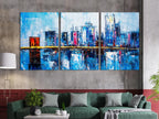 Brooklyn Bridge Wall Art - Abstract NYC Skyline Canvas Art, Large New York City Wall Decor, New York Wall Art, Brooklyn Bridge Print NY Art
