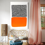 Abstract Print - Mid Century Modern Wall Art, Extra Large Abstract Canvas Print, Black and Orange Geometric Artwork, Birthday Gift for Mum
