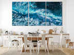 Dynamic seascape canvas print highlighting the power of crashing waves in vivid blue hues, offering a striking painting option for those seeking bold ocean-themed artwork.