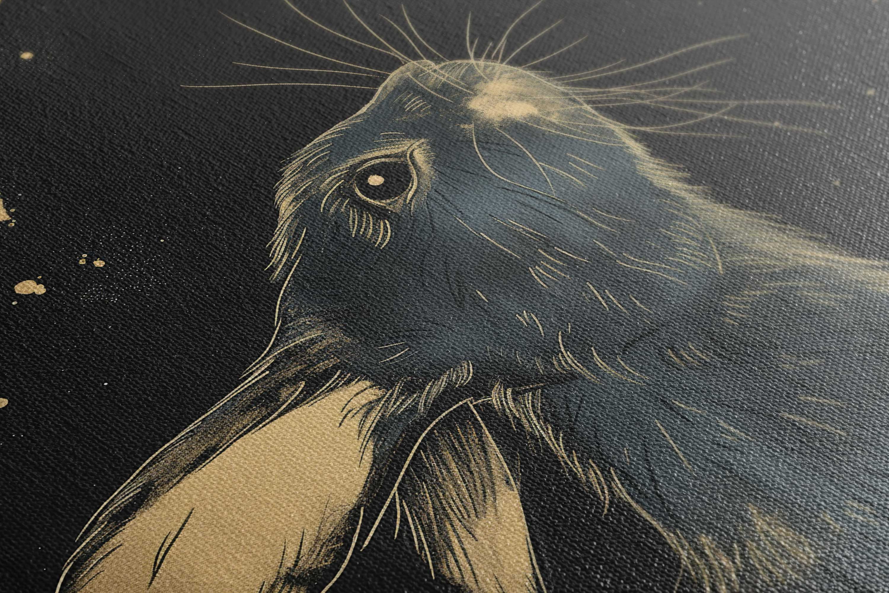 Black Ink Rabbit Art Print