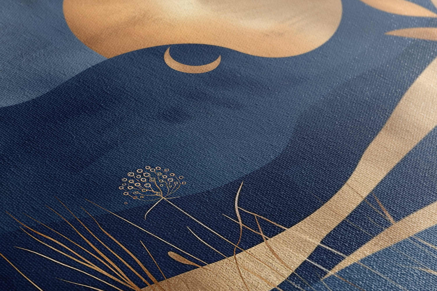 Abstract Navy Gold Print