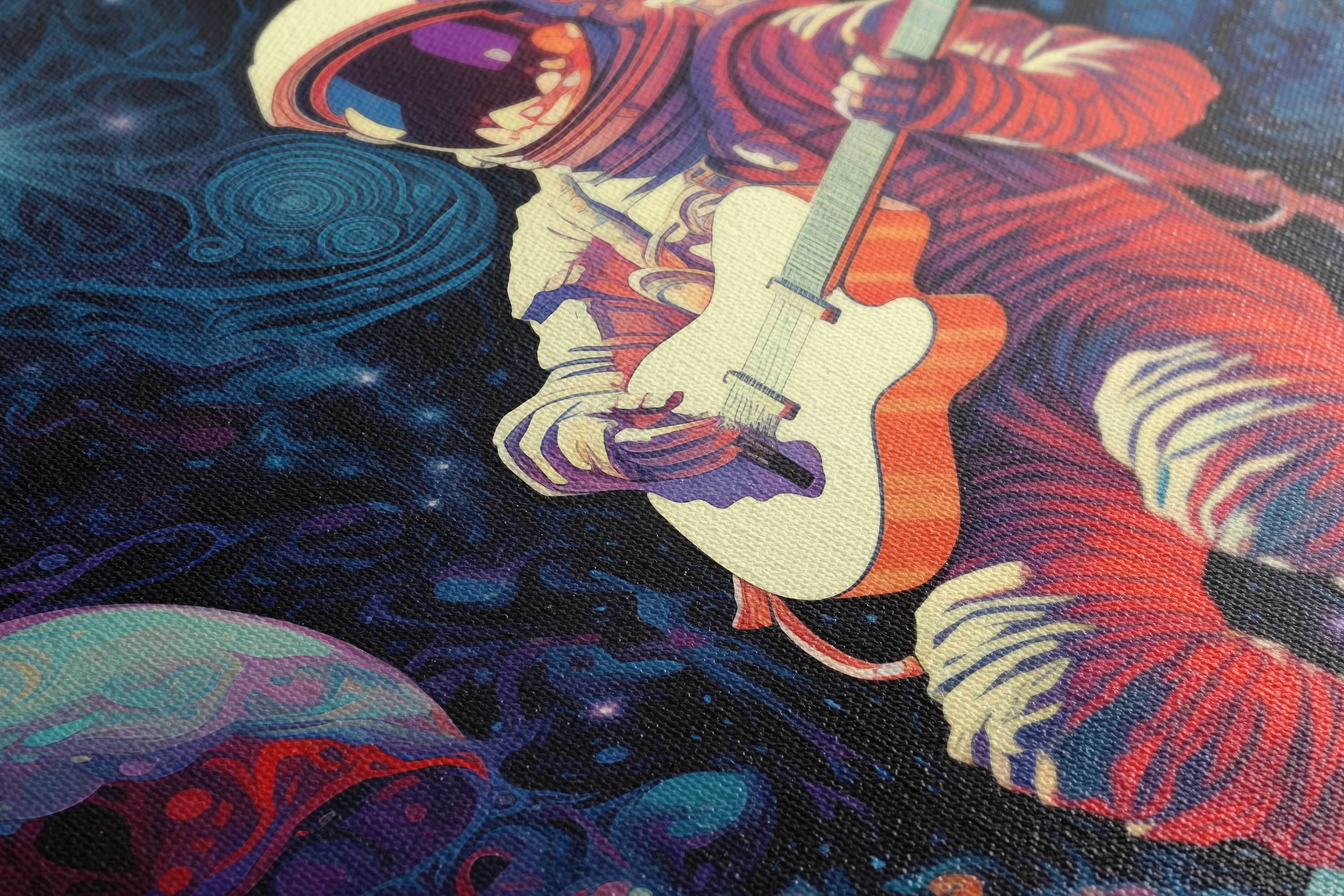 Guitar Playing Spaceman Painting  