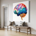 Brain Wall Art - Neuroscience Wall Decor, Abstract Brain Canvas Art, Modern Science Artwork, Medical Office Wall Art, Psychology Office Art