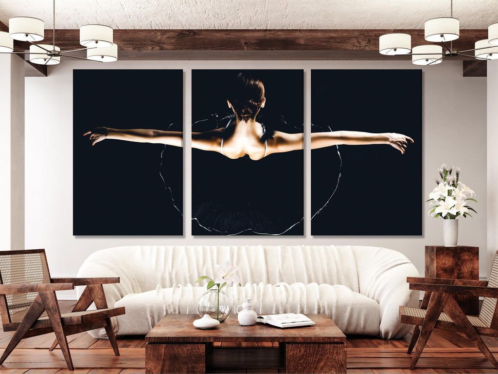 Arte em tela de bailarina - Arte de parede para dança de menina, Arte de balé, Ideia de presente para balé moderno, Impressão de arte em tela de bailarina para decoração de parede de escola de dança