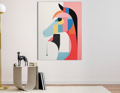 Contemporary Geometric Horse Silhouette - Canvas Print