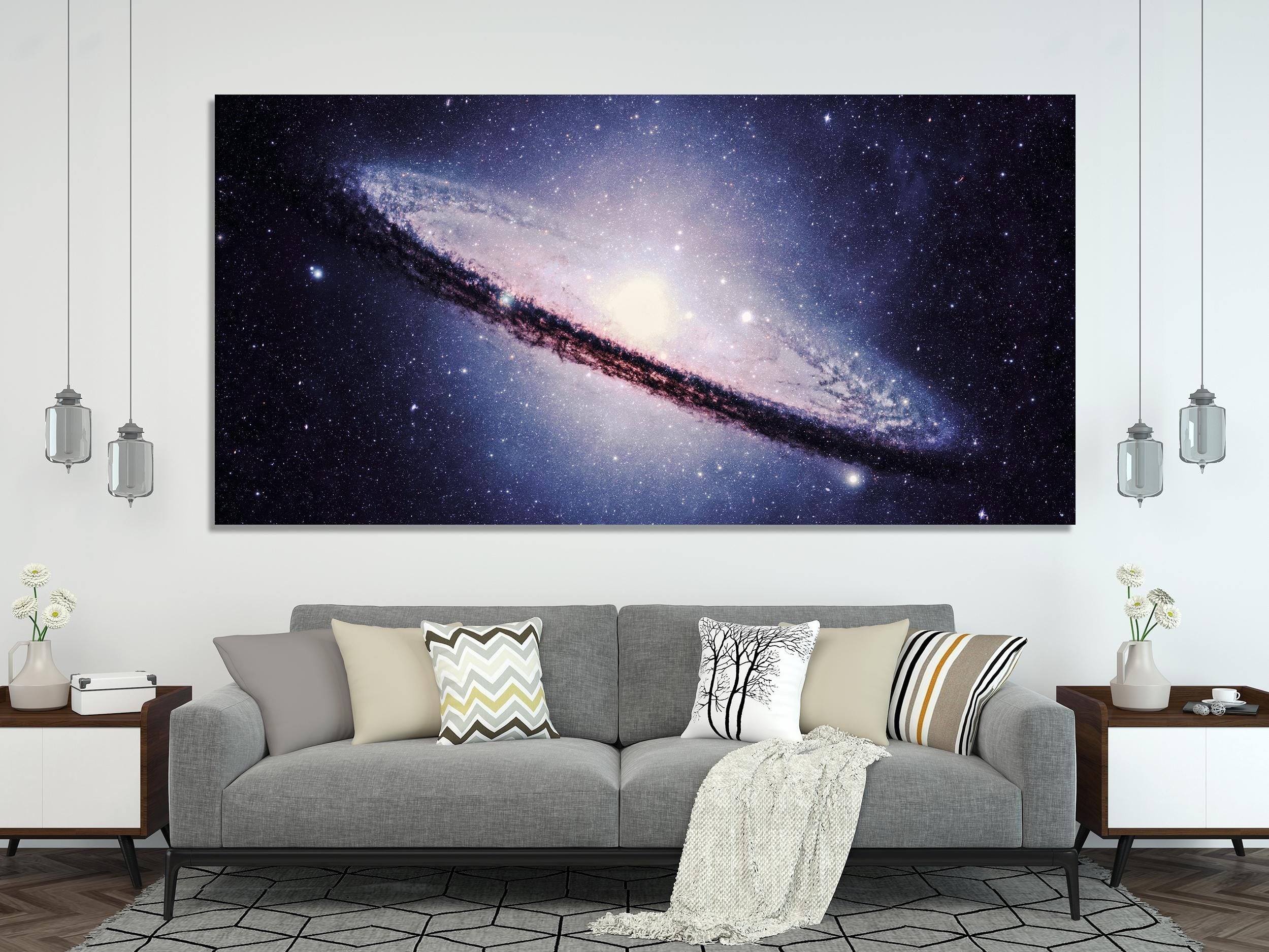 Canvasprint van het Sombrero-sterrenstelsel, wandkunst uit de ruimte, astronomische Melkwegkunstprint, sterren uit het kosmische universum, fotografie van nevels in de diepe ruimte