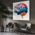 Brain Wall Art - Neuroscience Wall Decor, Abstract Brain Canvas Art, Modern Science Artwork, Medical Office Wall Art, Psychology Office Art