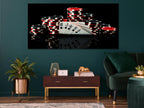 Poker Cards Wall Art Casino Canvas Print Poker Chips Wall Decor Game Room Artwork Gambling Canvas Set Man Cave Decor Playing Cards Art