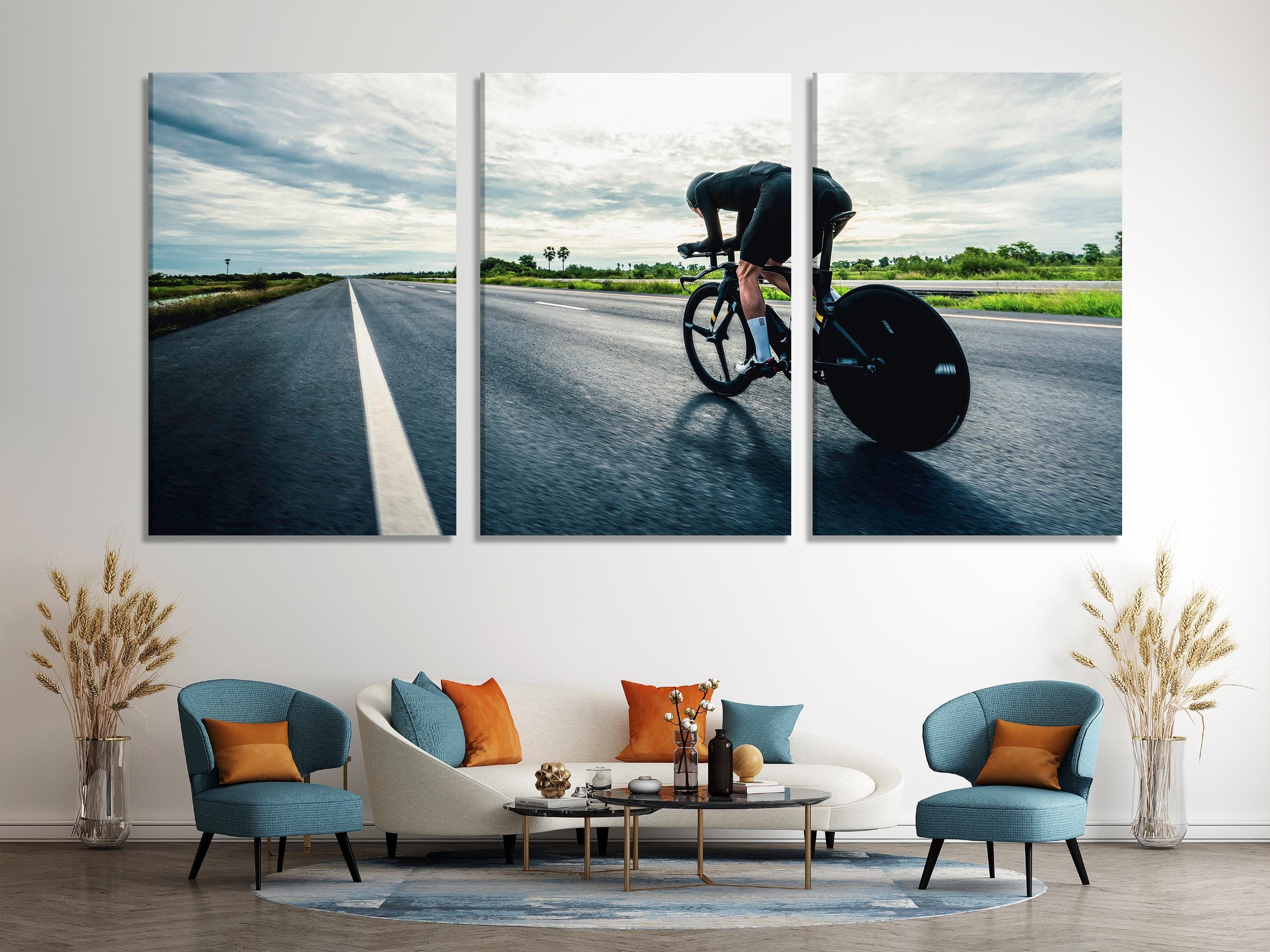 Cycling Canvas Art - Cyclist Wall Art, Cycle Race Art, Cyclist Gift Idea, Cycling Canvas Print, Art Cycling Wall Decor, Bicycle  Art Print