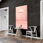 Blush Pink Cloud Wall Art - Minimalist Surreal Print Over the Bed Decor, Peach Abstract Artwork for Bedroom, Dreamy Above Bed Cloud Wall Art