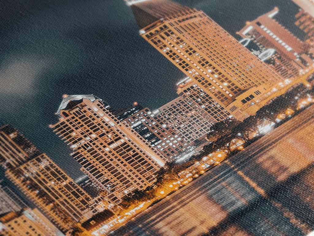 San Diego Skyline Canvas Print – Large Night Cityscape Wall Art, Downtown Waterfront View, Modern Urban Decor for Living Room or Office