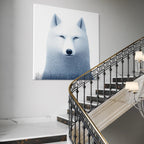 Arctic Wolf Wall Art - White Wolf Canvas Print, Minimalist Wildlife Artwork, Nordic Wall Decor, Wolf Art Print, Abstract Wolf Wall Art Print