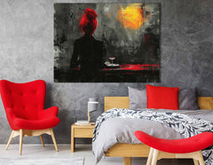 Red Hair Abstract Wall Decor