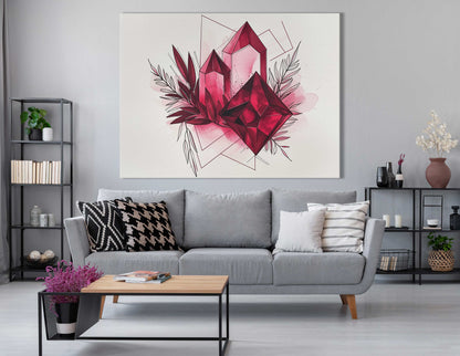 Pink Crystal Geometric - Canvas Print