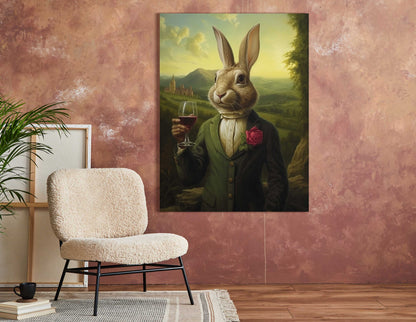 Rabbit Wine Tasting Wall Art