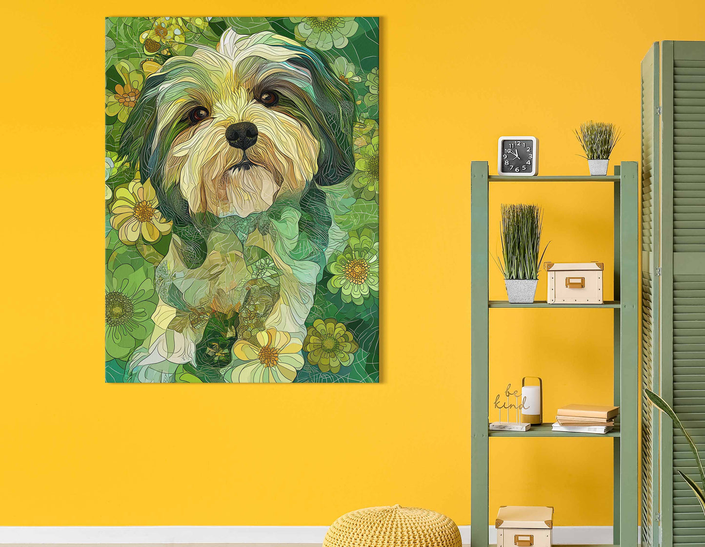 Blossoming Dog Painting