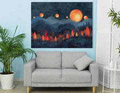 Magical Woodland Nighttime - Canvas Print