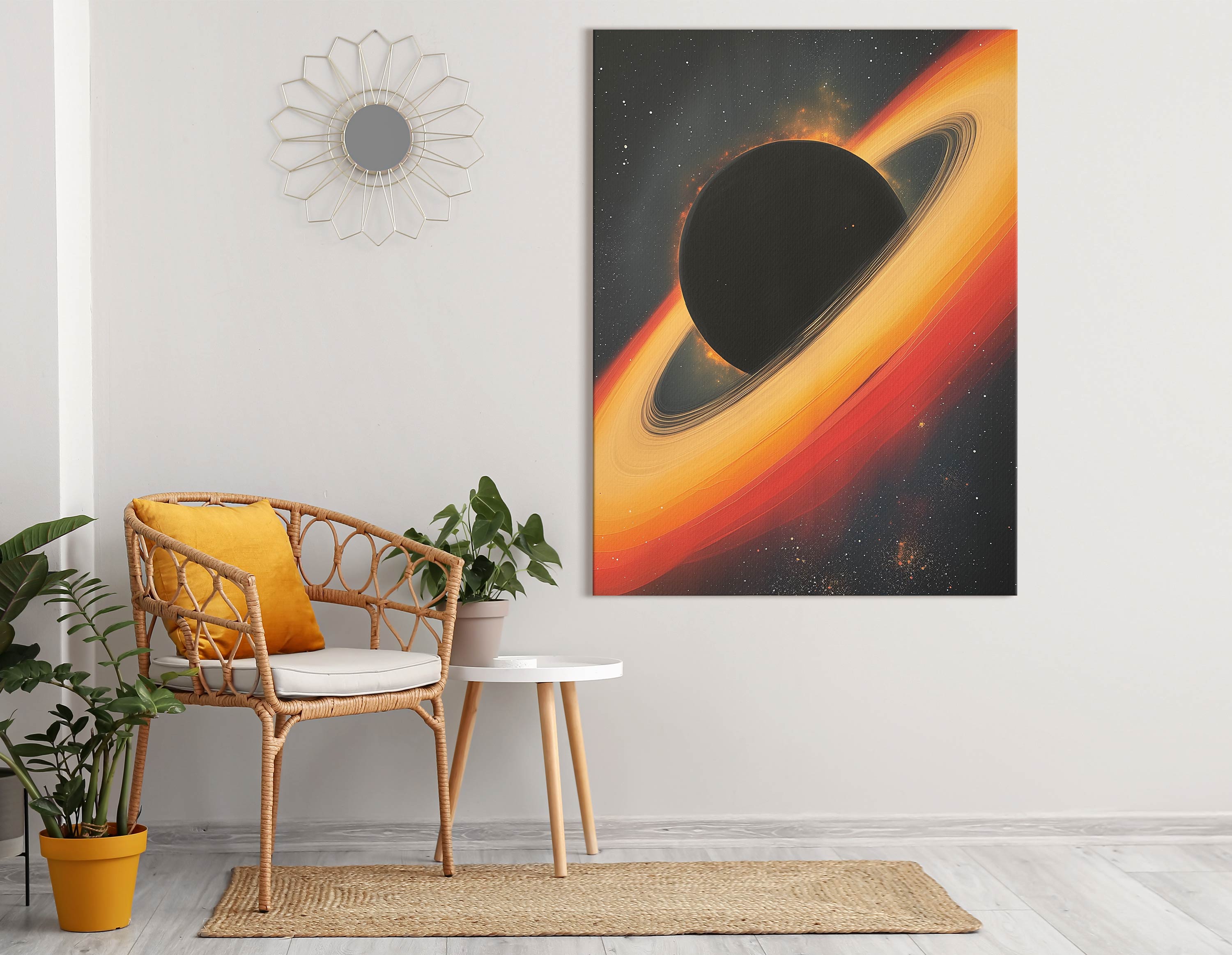 Ringed Planet and Starry Cosmos Canvas PRint