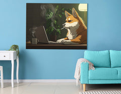  Telecommuting Dog Painting