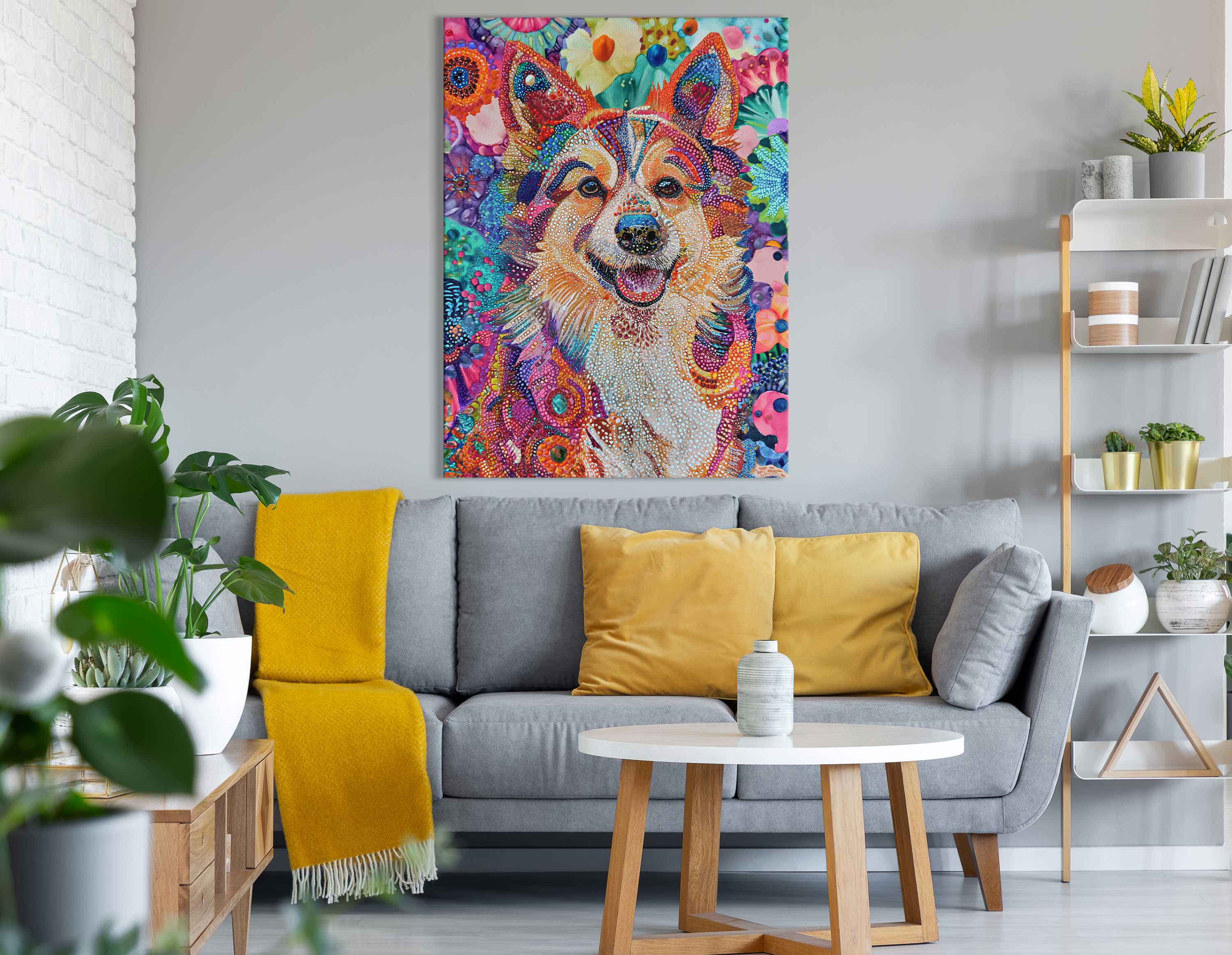  Colorful Dog Wall Feature