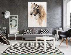 Amor equino minimalista - Impresión de lienzo