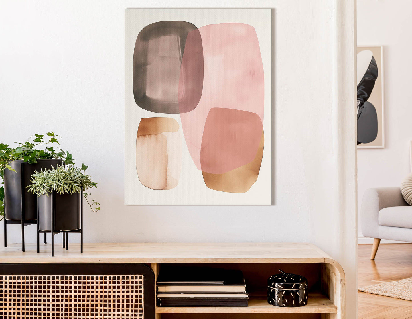 Minimalist Watercolor Shapes Canvas Print