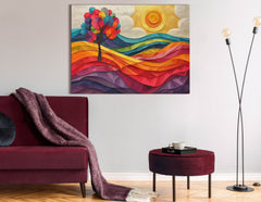Vivid Layered Colors in Nature Scene - Canvas Print