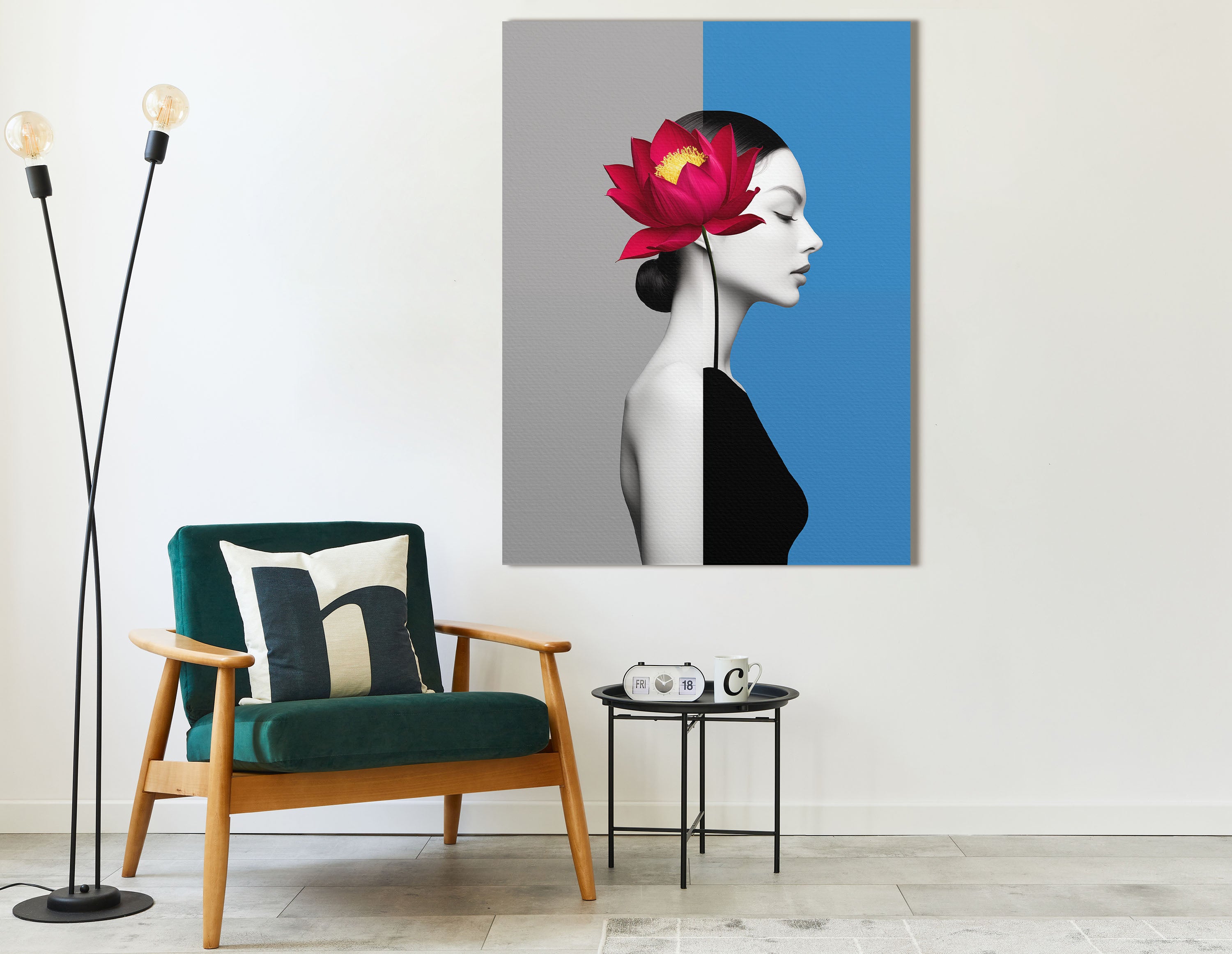 Painting Woman Lotus