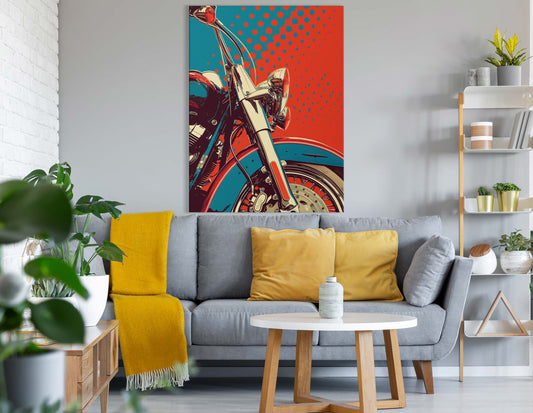 Pop Art Motorcycle - Canvas Print