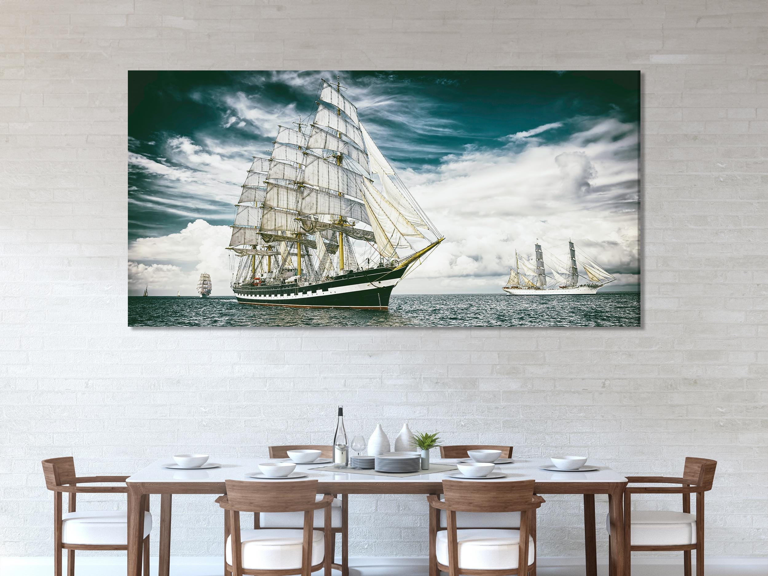 Sailing Ship Canvas Print – Nautical Wall Art – Maritime Canvas Artwork – Tall Ship Ocean Print– Sailing Ship Wall Decor – Nautical Fine Art