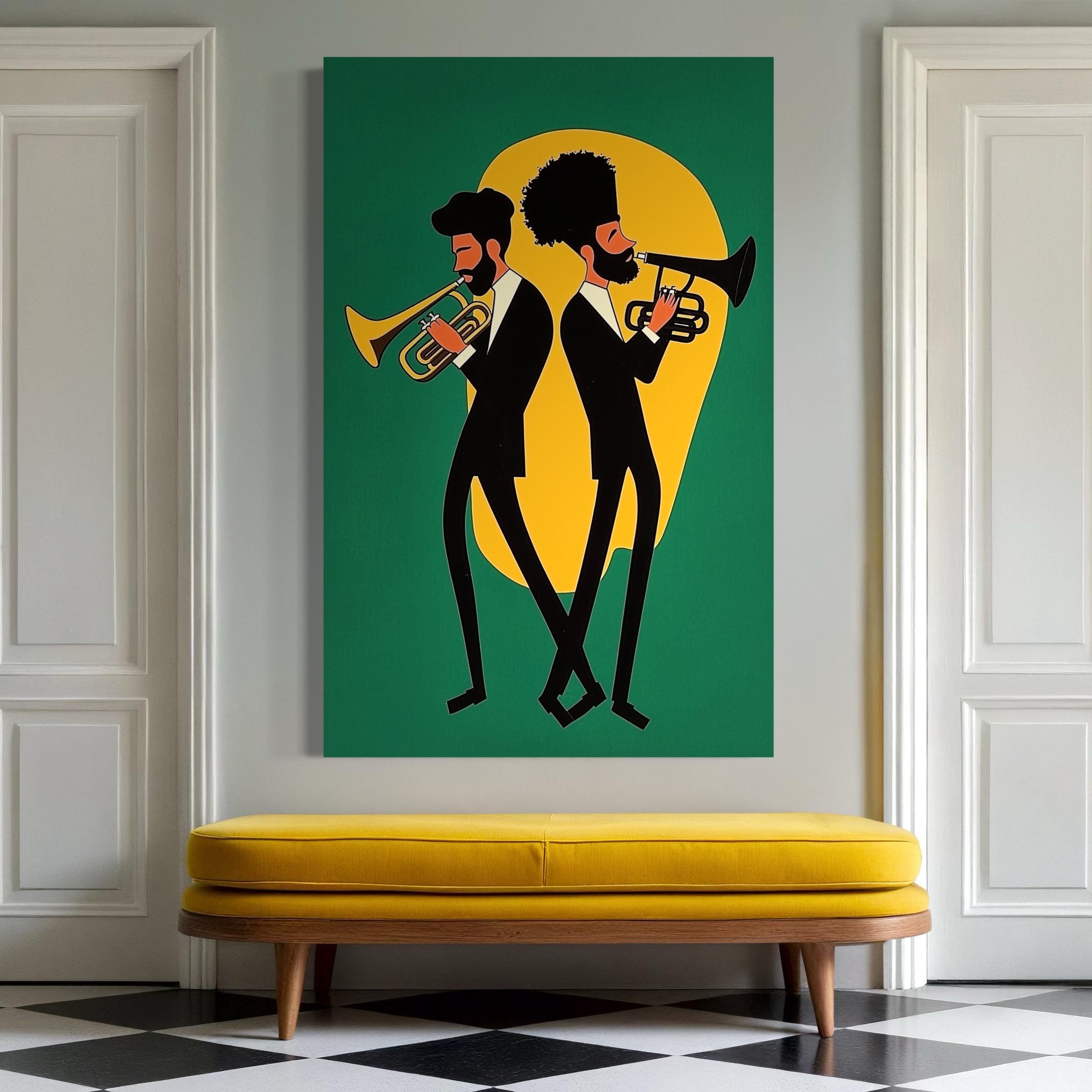 Trumpets Wall Art Jazz Music Print Colorful Music Poster Modern Fine Art Jazz Wall Décor Pop Poster Mid Century Music Gift Wall Art Trumpet