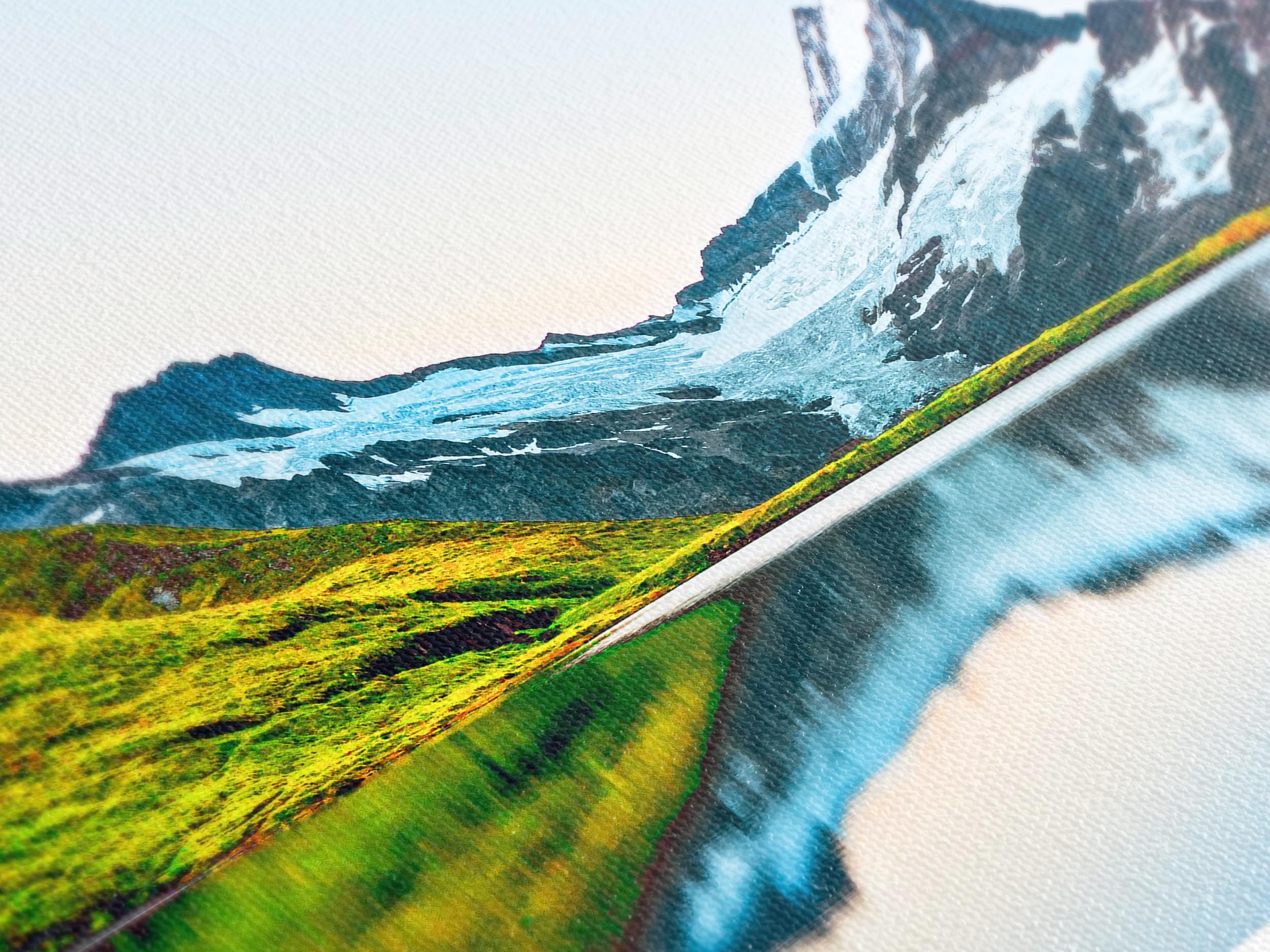 Bachalpsee Lake Sunrise Canvas, Swiss Alps Mountain Landscape Wall Art, Eiger Jungfrau Faulhorn Peaks, Switzerland Nature Photography Print