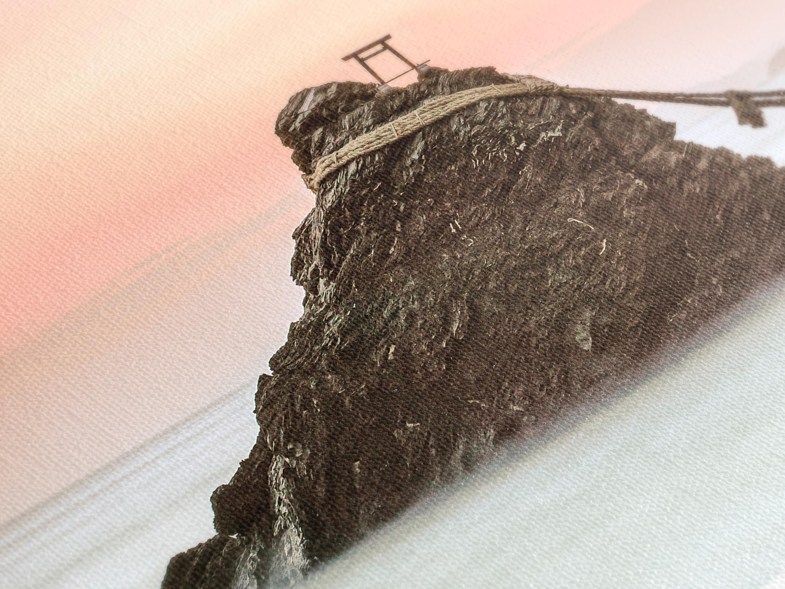 Modern Zen Decor for Office - Japanese Coastal Wall Art, Sunset Ocean Landscape, Sacred Marriage Rocks Artwork, Meoto Iwa Rocks Canvas Print