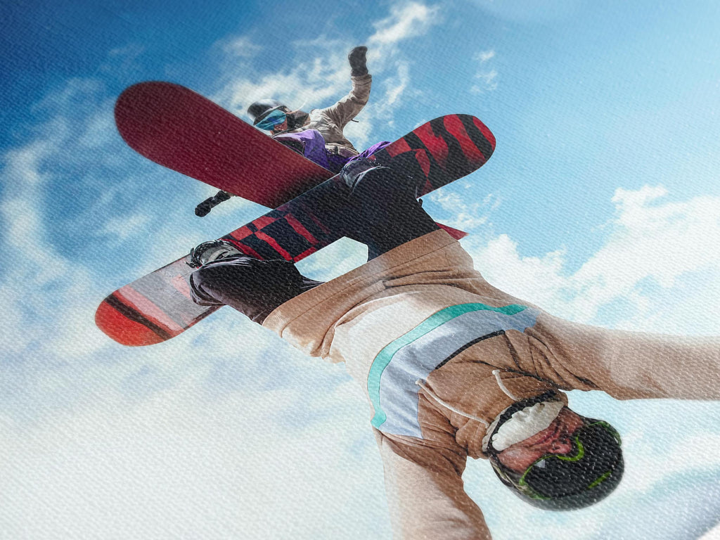 Snowboarder Canvas Print, Extreme Sports Wall Art, Large Winter Adventure Decor, Snowboarding Trick Artwork, XXL Mountain Sports Canvas Art