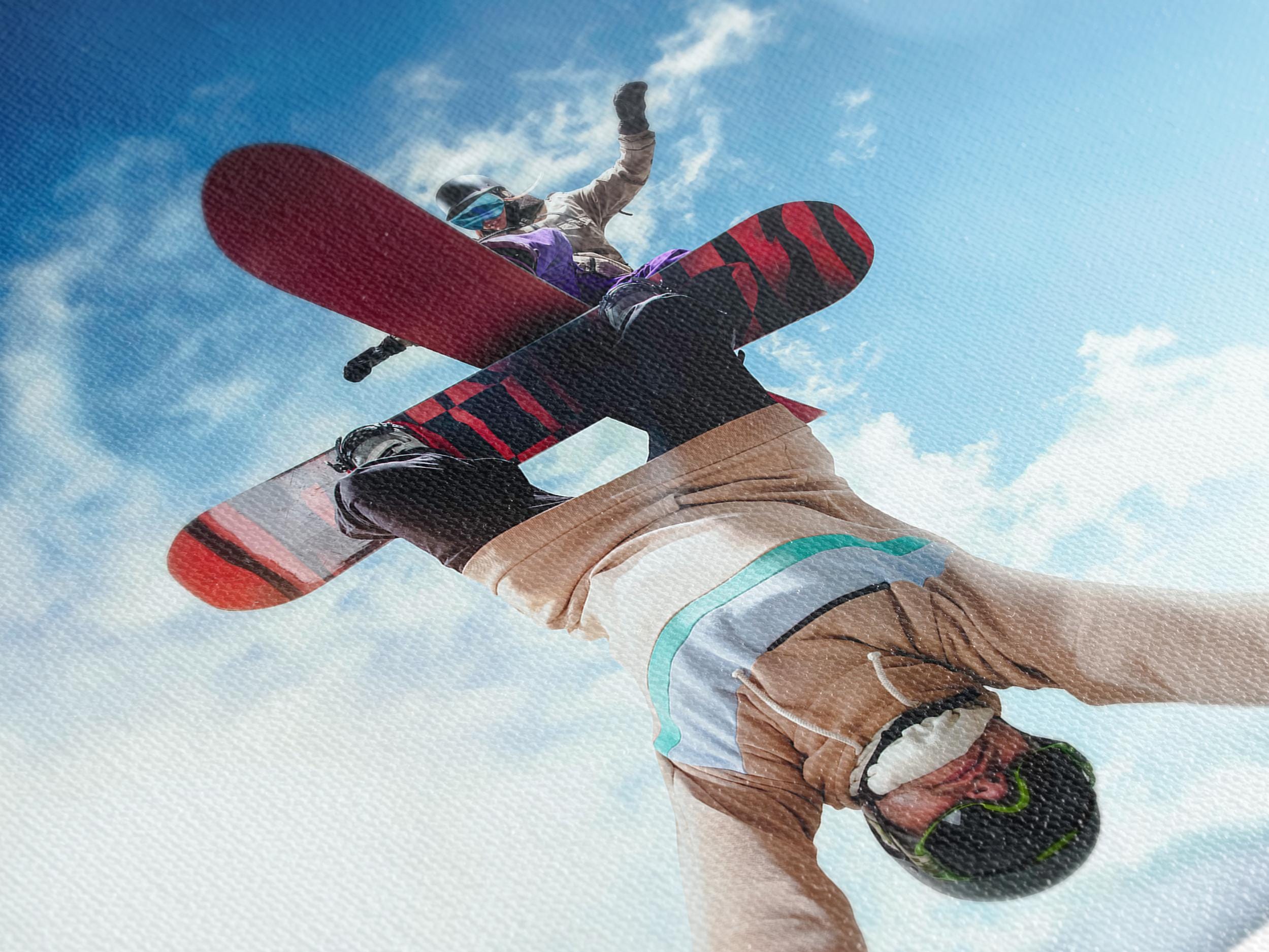 Snowboarder Canvas Print, Extreme Sports Wall Art, Large Winter Adventure Decor, Snowboarding Trick Artwork, XXL Mountain Sports Canvas Art