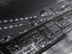 Manhattan Skyline Canvas Art - Brooklyn Bridge Wall Art, Black & White New York Art Print, Extra Large New York Artwork for Modern Office