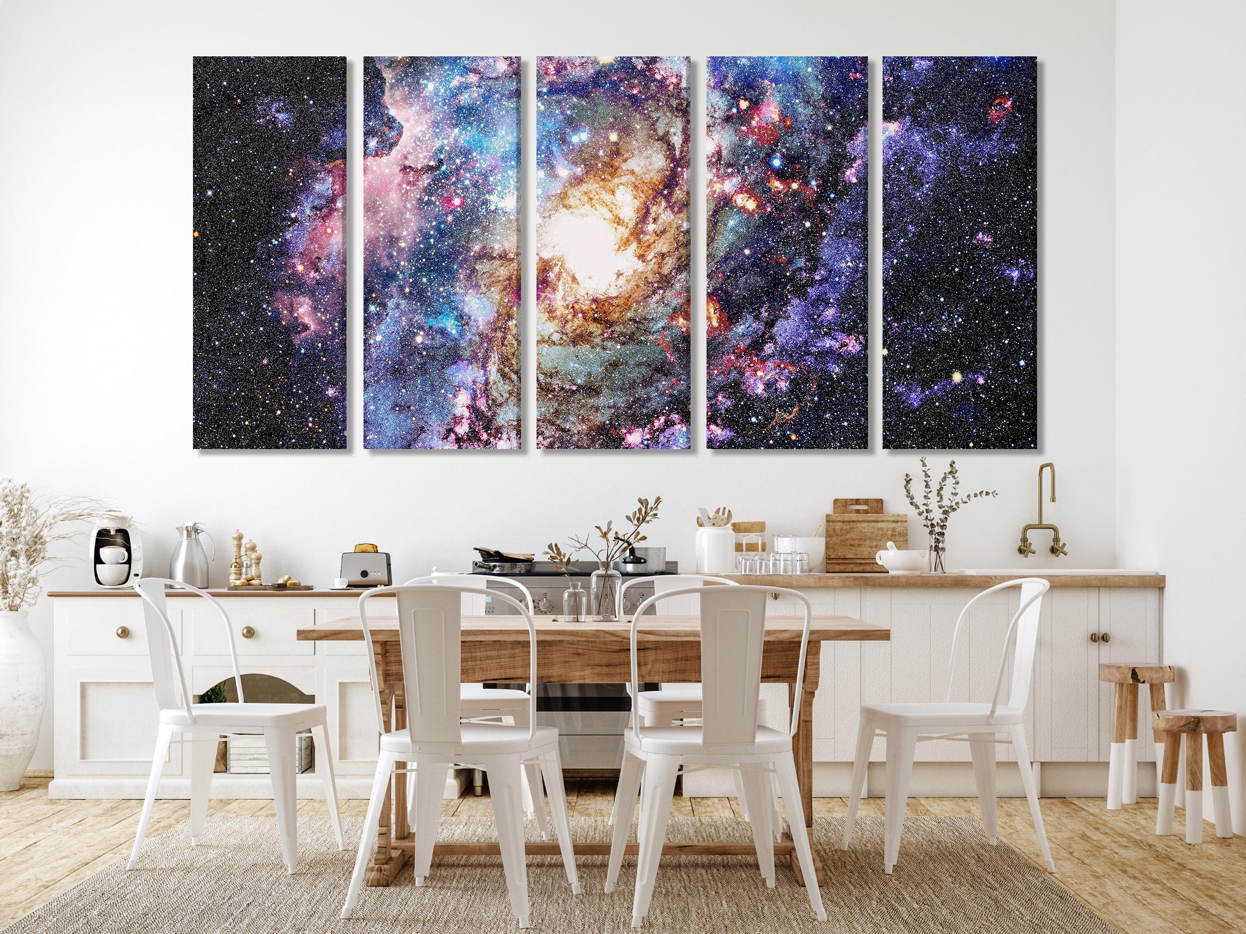 Galaxy Nebula Canvas Art - Cosmic Space Wall Art, Large Starry Sky Artwork, Deep Space Decor, Colorful Universe Scene for Modern Interiors
